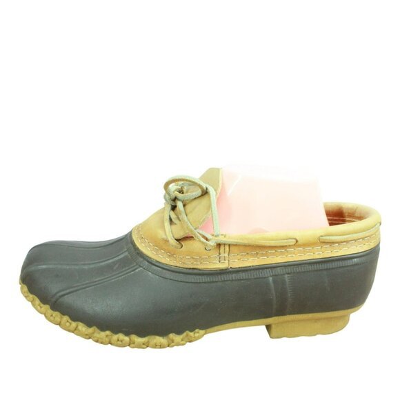LL Bean Brown Rubber Slip On Unlined Gumshoes Ankle Duck Boots Size 10 M - Picture 1 of 10